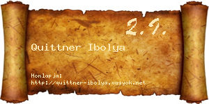 Quittner Ibolya névjegykártya